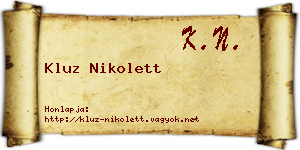 Kluz Nikolett névjegykártya